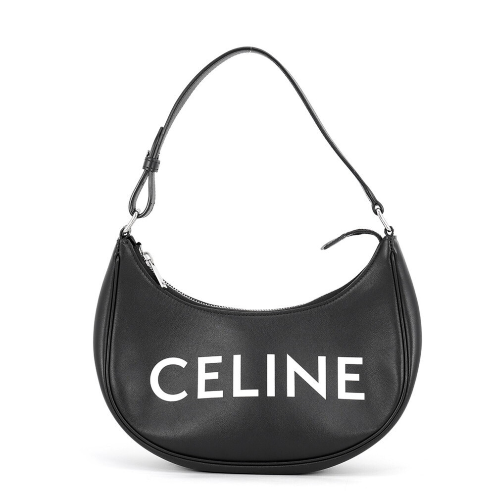 Celine Ava Shoulder Bag, Leather, 193953DEE.38SI, CELINE Handbag, Black,